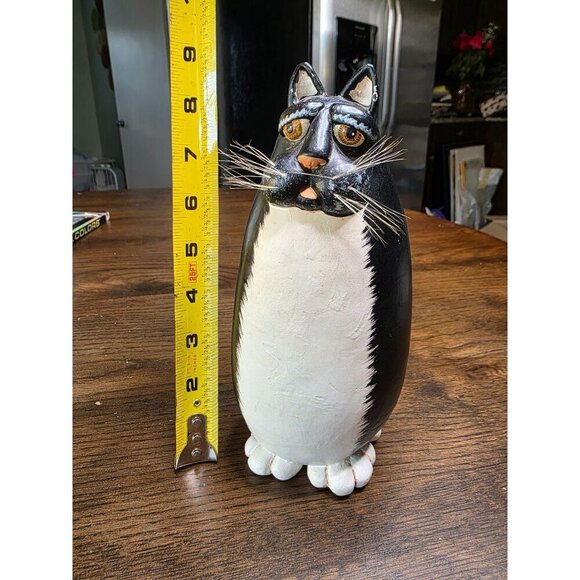 VTG Enesco Funny Bone Vicki Thomas Black Tuxedo Cat Figurine 1997 Fat Cat - Picture 11 of 16